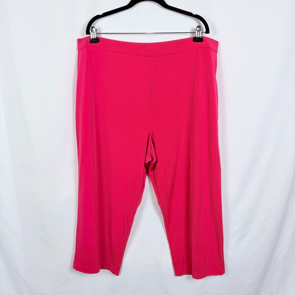 Susan Graver K Wide Leg Pants Elastic Waist Hot Pink Barbie Womens 2XL
